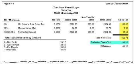 Report Sales Tax .